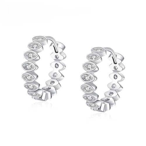 Modeschmuck Ohrringe, Ohrringe Silber Creolen Klein S925 Sterling Zirkonia Runde Form 4X14mm für Damen Valentinstag Schmuck von Wycian