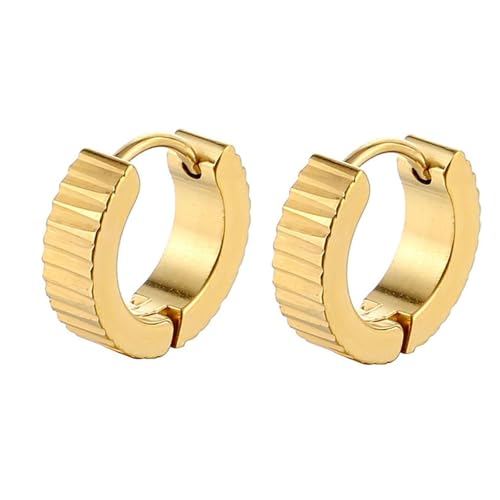 Ohrring Herren, Creolen Gold Vintage Edelstahl 4mm für Damen Engagement Schmuck Geschenk Ohrring Herren, Creolen Gold Vintage Edelstahl 4mm für Damen Engagement Schmuck Geschenk von Wycian