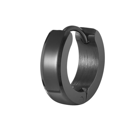 Ohrring Herren, Creolen Schwarz Damen Edelstahl 1 Stück Einfache Runde 12.7X4mm für Muttertag Schmuck von Wycian