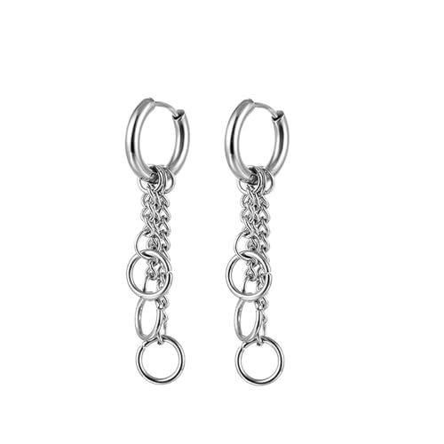 Ohrring Männer, Creolen Edelstahl Damen Silber mit Kreis 48mm für Jubiläum Schmuck von Wycian