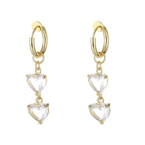 Ohrring Männer, Creolen Gold Edelstahl mit Herz Zirkonia für Muttertag Schmuck Geschenk von Wycian