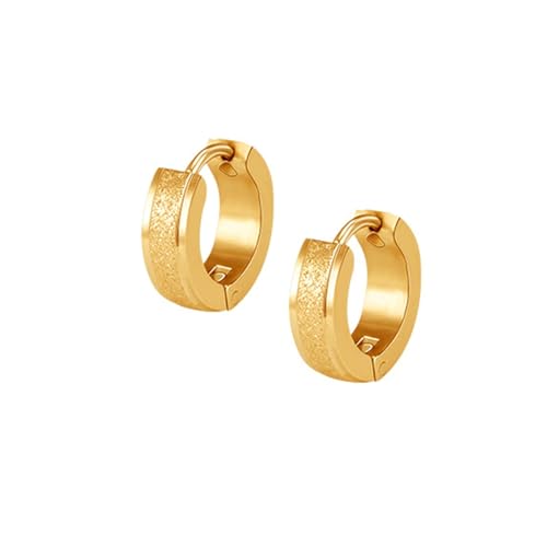 Ohrring Männer, Creolen Gold Set Edelstahl Klein 9X4mm für Valentinstag Schmuck Geschenk von Wycian