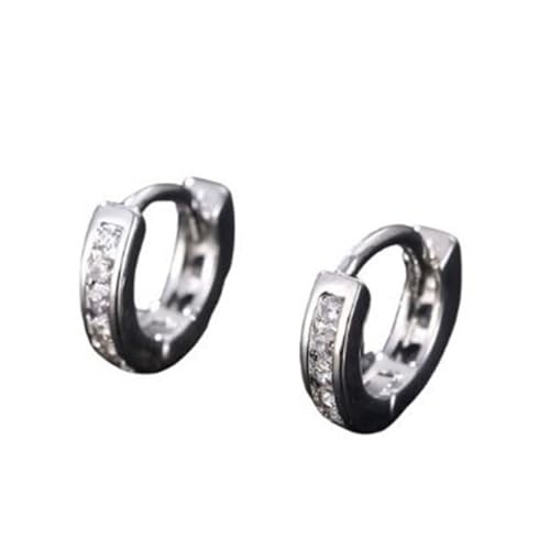 Ohrring Männer, Ohrringe Silber Frauen Versilbert Schlichte O-Form mit Zirkonia Besetzt für Geburtstag Schmuck Ohrring Männer, Ohrringe Silber Frauen Versilbert Schlichte O-Form mit Zirkonia Besetzt für Geburtstag Schmuck von Wycian