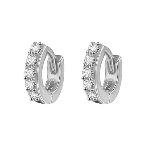 Ohrring Männer, Ohrringe Silber Hochzeit Versilbert Kreis mit Zirkonia 5.5X2mm für Engagement Schmuck Ohrring Männer, Ohrringe Silber Hochzeit Versilbert Kreis mit Zirkonia 5.5X2mm für Engagement Schmuck von Wycian