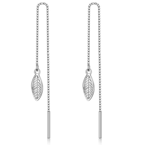Ohrring Set, Silber Ohrringe Piercing Versilbert Blätter mit Quaste für Damen Neujahr Schmuck von Wycian