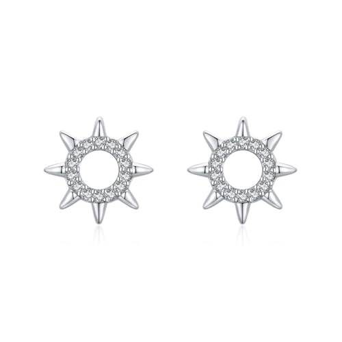 Ohrring Stecker, Ohrstecker 925 Zirkonia Sonnenblume 9.7mm für Damen Abschlussball Schmuck von Wycian