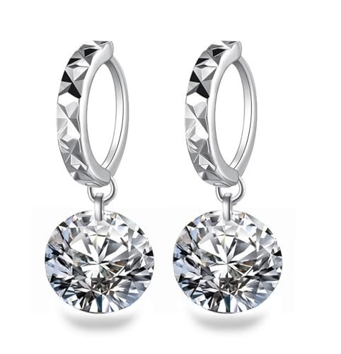 Ohrringe Damen, Zirkonia Ohrringe Hängend Weißgold Zirkon-Anhänger 23X8mm für Geburtstag Schmuck von Wycian