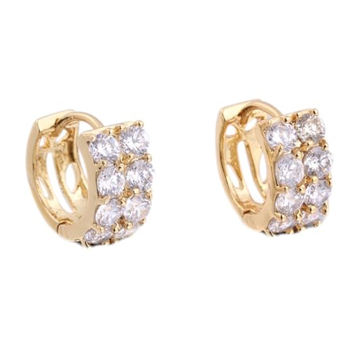 Ohrringe Damen Creolen, Ohrringe Gold Creolen Klein und Runde Zirkonia 6mm für Abschluss Schmuck von Wycian