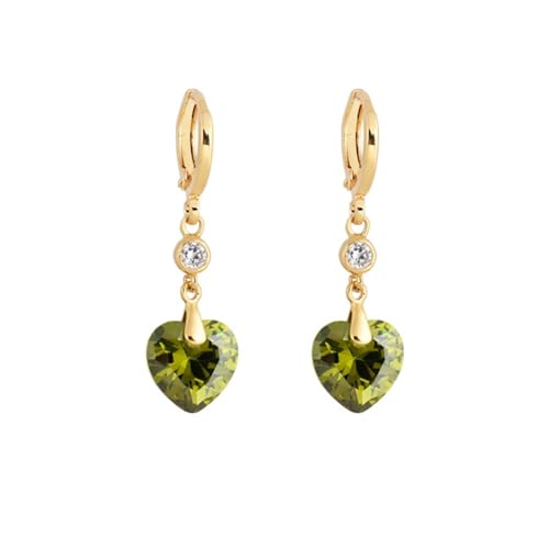 Ohrringe Damen Hängend, Ohrring Set Gold Creolen und Herzform mit Zirkonia für Hochzeit Schmuck von Wycian