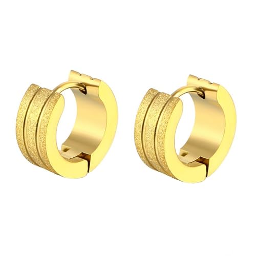 Ohrringe Damen Kleine Creolen, Creolen Gold Set Edelstahl Matt 9X7mm für Muttertag Schmuck von Wycian