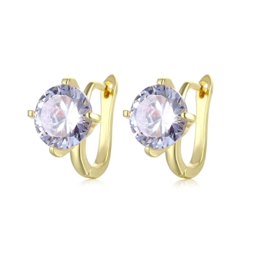 Ohrringe Damen Kleine Creolen, Ohrringe Damen Creolen Gold Vergoldet Zirkonia Solitär für Engagement Schmuck von Wycian
