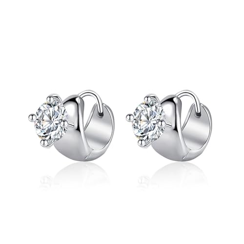 Ohrringe Damen Modeschmuck, Damen Ohrringe Weiss Zirkonia Runden 12.8X8.2mm für Abschluss Schmuck von Wycian