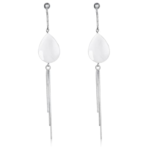 Ohrringe Damen Set, Ohrringe Hängend 925 Hülse Wassertropfen Quasten 80X13mm für Abschluss Schmuck von Wycian