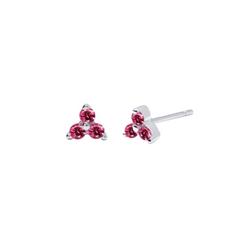 Ohrringe Damen Stecker, Silber Ohrringe Hochzeit S925 Sterling Geometrisches Dreieck Zirkonia Rose Rot 4mm für Neujahr Schmuck Ohrringe Damen Stecker, Silber Ohrringe Hochzeit S925 Sterling Geometrisches Dreieck Zirkonia Rose Rot 4mm für Neujahr Schmuck von Wycian