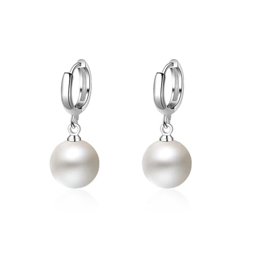 Ohrringe Hängend Cool, Silber Ohrringe Elegant Versilbert Perlenanhänger 28X10mm für Damen Neujahr Schmuck von Wycian