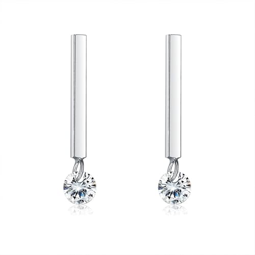 Ohrringe Hängend Damen, Ohrringe Hängend 925 Silber Zirkonia Geometrie-Stick 21X4mm für Jubiläum Schmuck von Wycian
