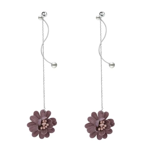 Ohrringe Hängend Modern, Ohrringe Silber 925 Hängend Blume für Damen Abschluss Schmuck von Wycian