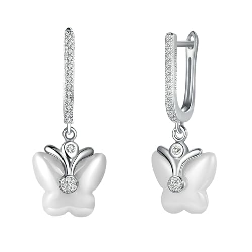 Ohrringe Hängend Modeschmuck, Ohrringe Hängend 925 Zirkonia Schmetterlingsanhänger 12X30mm für Damen Muttertag Schmuck von Wycian