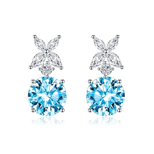 Ohrringe Hängend Modeschmuck, Silber Ohrringe Damen 925 Hängend Blau Süßer Schmetterling mit Runden Zirkonen 20X9mm für Engagement Schmuck Ohrringe Hängend Modeschmuck, Silber Ohrringe Damen 925 Hängend Blau Süßer Schmetterling mit Runden Zirkonen 20X9mm für Engagement Schmuck von Wycian
