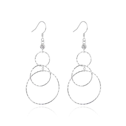 Ohrringe Hängend Set, Silber Ohrringe Damen 925 Hängend Kreis für Engagement Schmuck von Wycian