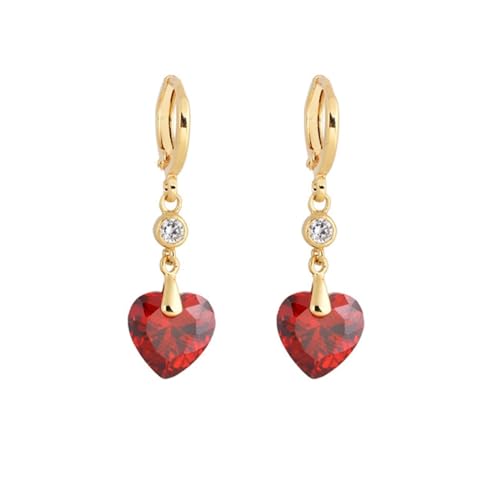 Ohrringe Hängend Vintage, Damen Ohrringe Gold Creolen und Herzform mit Zirkonia für Hochzeit Schmuck Ohrringe Hängend Vintage, Damen Ohrringe Gold Creolen und Herzform mit Zirkonia für Hochzeit Schmuck von Wycian