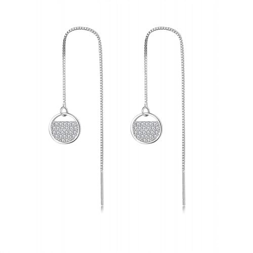 Ohrringe Hängend Vintage, Ohrringe Hängend Stein Versilbert Runder Zirkonia mit Mehreren Zirkonia 100.2X10.2mm für Damen Abschlussball Schmuck von Wycian