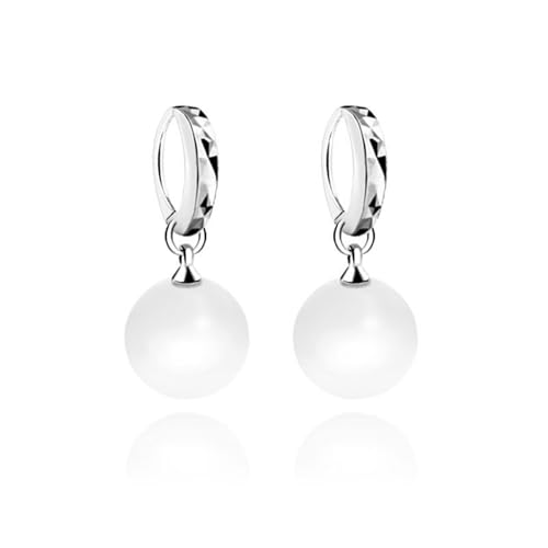 Ohrringe Hängend Vintage, Silber Ohrringe Hochzeit Mondstein Runde Form 28X10mm für Damen Jubiläum Schmuck von Wycian