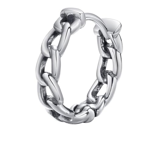 Ohrringe Herren, Creolen Edelstahl Silber 1 Stück Kette Rund 3.5mm für Männer Geburtstag Schmuck von Wycian
