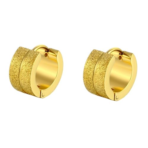 Ohrringe Hochzeit, Creolen Gold Set Edelstahl Matt 9X7mm für Damen Abschlussball Schmuck von Wycian