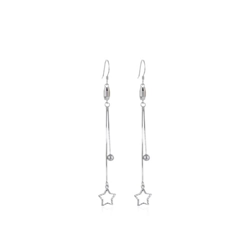 Ohrringe Hochzeit, Damen Ohrringe Silber 925 Hängend Pentagramm 77.4X10.2mm für Vatertag Schmuck von Wycian