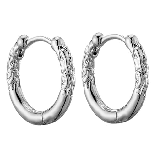 Ohrringe Männer, Creolen Edelstahl Silber Runden für Damen Abschluss Schmuck Geschenk von Wycian