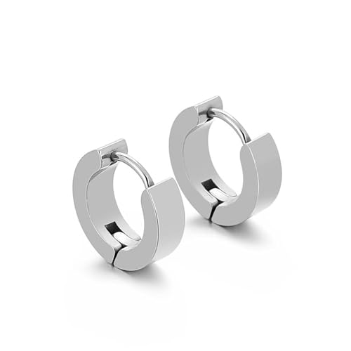 Ohrringe Männer, Creolen Titan Weiß Kreisgeometrie Einfacher Stil für Vatertag Schmuck Ohrringe Männer, Creolen Titan Weiß Kreisgeometrie Einfacher Stil für Vatertag Schmuck von Wycian