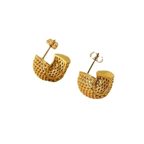Ohrringe Stecker, Ohrstecker Gold Tragus Edelstahl C-Form für Damen Jubiläum Schmuck von Wycian