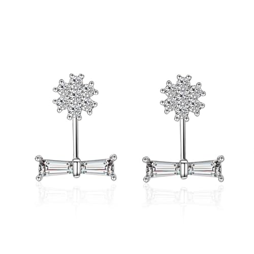 Ohrringe Stecker, Silber Ohrringe Set Versilbert Zirkonia Geometrisch für Damen Muttertag Schmuck von Wycian