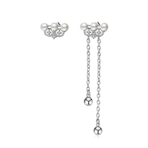 Ohrstecker, Ohrstecker Perlen Versilbert Tropfenfransen 58X1.4mm für Damen Engagement Schmuck von Wycian