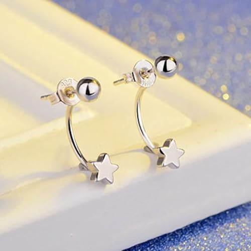 Ohrstecker, Silber Ohrringe Set Versilbert Stern 5mm für Damen Jubiläum Schmuck Geschenk von Wycian