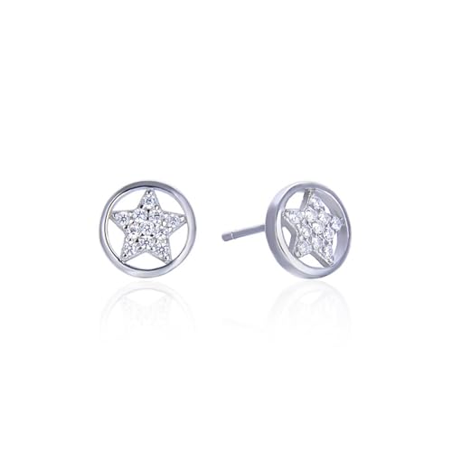 Ohrstecker Damen, Ohrstecker Silber 925 Damen Zirkonia Pentagramm 10X10mm für Engagement Schmuck von Wycian
