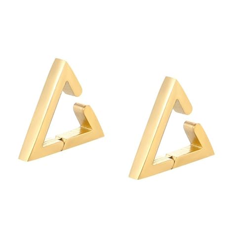Ohrstecker Herren, Ohringe Gold Edelstahl Hohles Dreieck 9X3mm für Männer Abschlussball Schmuck Ohrstecker Herren, Ohringe Gold Edelstahl Hohles Dreieck 9X3mm für Männer Abschlussball Schmuck von Wycian