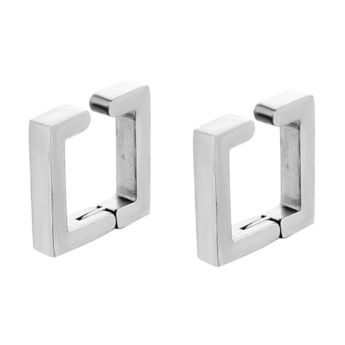 Ohrstecker Herren, Ohrringe Silber Vintage Edelstahl Hohles Quadrat 14.2X9.5mm für Männer Abschluss Schmuck Ohrstecker Herren, Ohrringe Silber Vintage Edelstahl Hohles Quadrat 14.2X9.5mm für Männer Abschluss Schmuck von Wycian