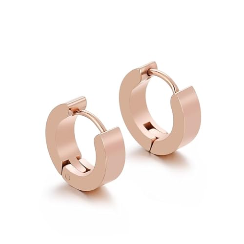 Ohrstecker Männer, Creolen Rosegold Titan Kreisgeometrie Einfacher Stil für Damen Neujahr Schmuck von Wycian
