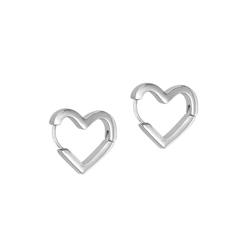 Ohrstecker Männer, Edelstahl Creolen Silber Herzform für Geburtstag Schmuck Geschenk Ohrstecker Männer, Edelstahl Creolen Silber Herzform für Geburtstag Schmuck Geschenk von Wycian