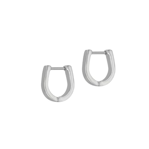 Ohrstecker Männer, Edelstahl Creolen Silber U-Form für Muttertag Schmuck Geschenk von Wycian
