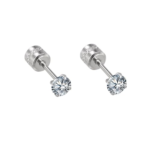Ohrstecker Männer, Ohrringe Silber Stecker Edelstahl 4 mm Rund mit Zirkonia 4mm für Abschluss Schmuck Ohrstecker Männer, Ohrringe Silber Stecker Edelstahl 4 mm Rund mit Zirkonia 4mm für Abschluss Schmuck von Wycian