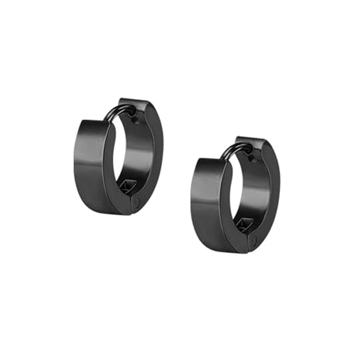 Ohrstecker Mann, Creolen Schwarz Edelstahl Klein 9X4mm für Männer Abschlussball Schmuck Ohrstecker Mann, Creolen Schwarz Edelstahl Klein 9X4mm für Männer Abschlussball Schmuck von Wycian