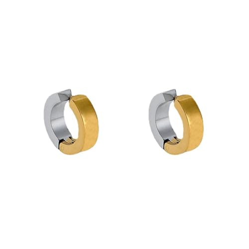 Ohrstecker Mann, Ohrringe Gold Klein Edelstahl Zweifarbiger Kreis 7X4mm für Männer Muttertag Schmuck Ohrstecker Mann, Ohrringe Gold Klein Edelstahl Zweifarbiger Kreis 7X4mm für Männer Muttertag Schmuck von Wycian