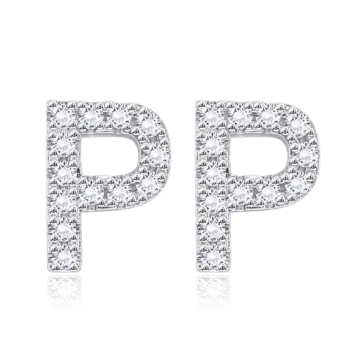 Ohrstecker Piercing, Ohrringe Silber Set Zirkonia P für Damen Vatertag Schmuck Geschenk von Wycian