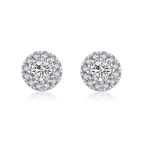Ohrstecker Piercing, Ohrstecker 925 Rund mit Zirkonia-Pavé 5.8X5.8mm für Damen Geburtstag Schmuck von Wycian
