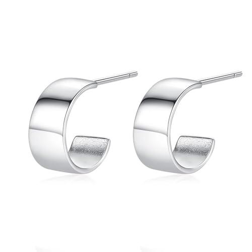 Ohrstecker Piercing, Ohrstecker Silber 925 C-Form 5X10mm für Damen Engagement Schmuck von Wycian