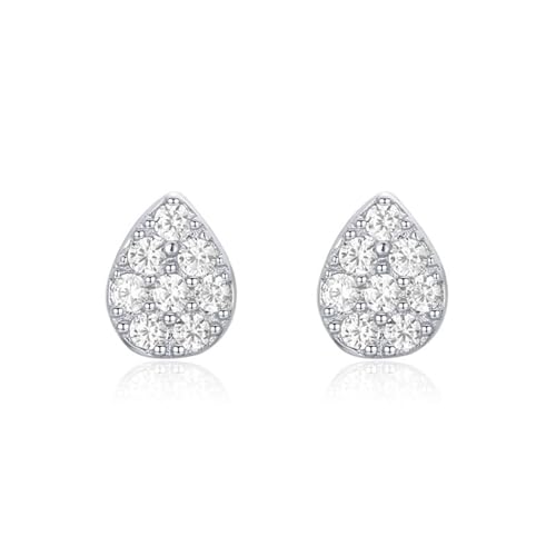 Ohrstecker Piercing, Ohrstecker Silber 925 Zirkonia Pflastern Sie Tropfenform 4X5.5mm für Damen Abschlussball Schmuck von Wycian
