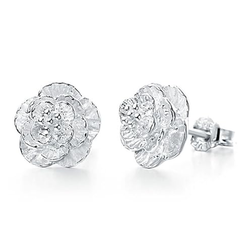 Ohrstecker Piercing, Silber Ohrringe Elegant Versilbert Kirschblüte für Damen Hochzeit Schmuck von Wycian
